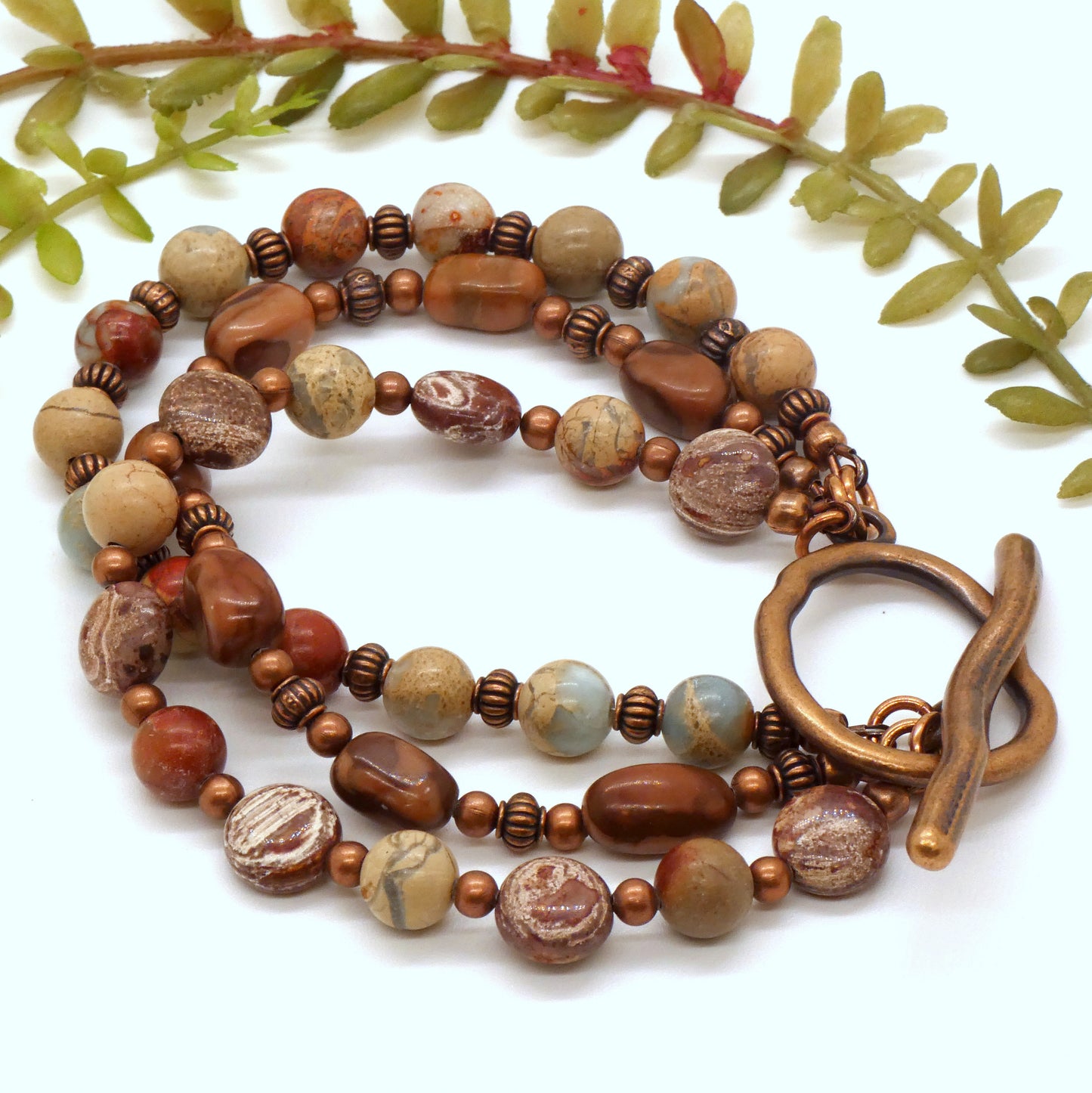 3 Strand Jasper Mix Bracelet